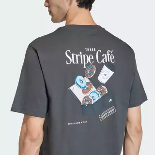 adidas ไลฟ์สไตล์ เสื้อยืดพิมพ์ลาย COFFEE CAFE DONUT BOX ผู้ชาย สีเทา KB2502