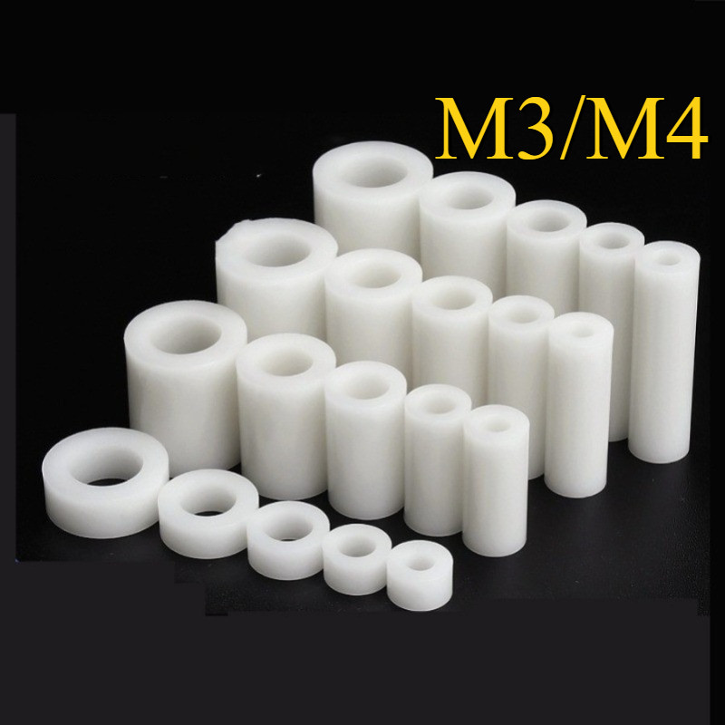 คอลัมน์แยก ABS สีขาว, คอลัมน์แยกฉนวน, คอลัมน์แผ่นพลาสติก 3mm4mm ผ่านคอลัมน์ปลอกไนลอน [KZP-MB]