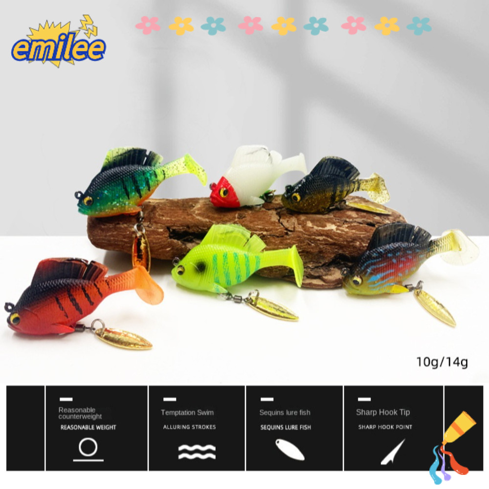EMILEE Dark Sleeper Jig SwimBit เหยื่อเบสนุ่มพร้อมตะขอตะกั่ว สำหรับตกปลาน้ำจืดและทะเล