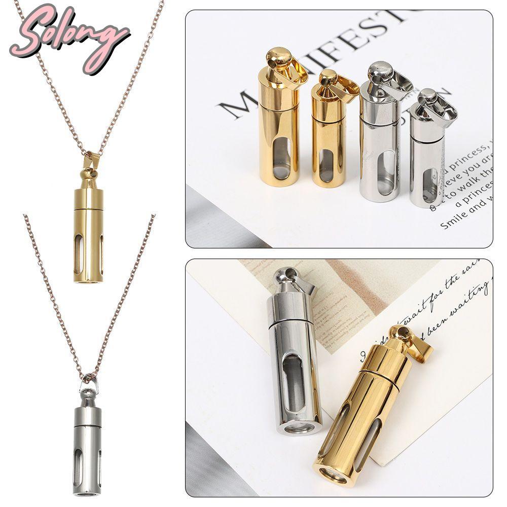 COME Perfume Vial Pendant Gold Silver Memorial DIY สร้อยคอ