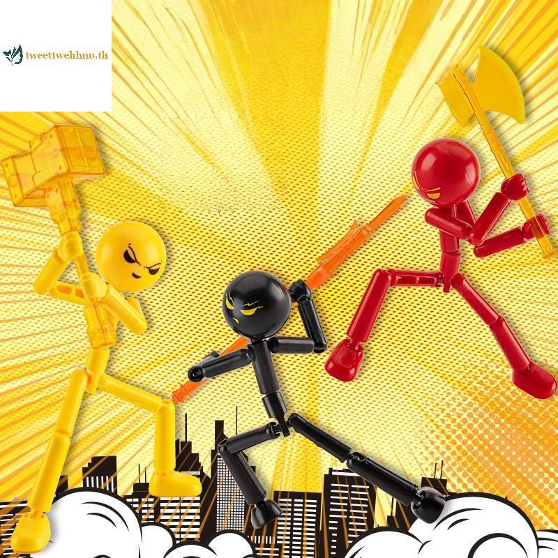 Tweettwehno 1 ชุดแปลก Action Figure Stickman ประกอบหุ่นยนต์ Movable 3d การพิมพ์ Mannequin Multi-jointed Stickman ของเล่น TH - รูปที่ 2