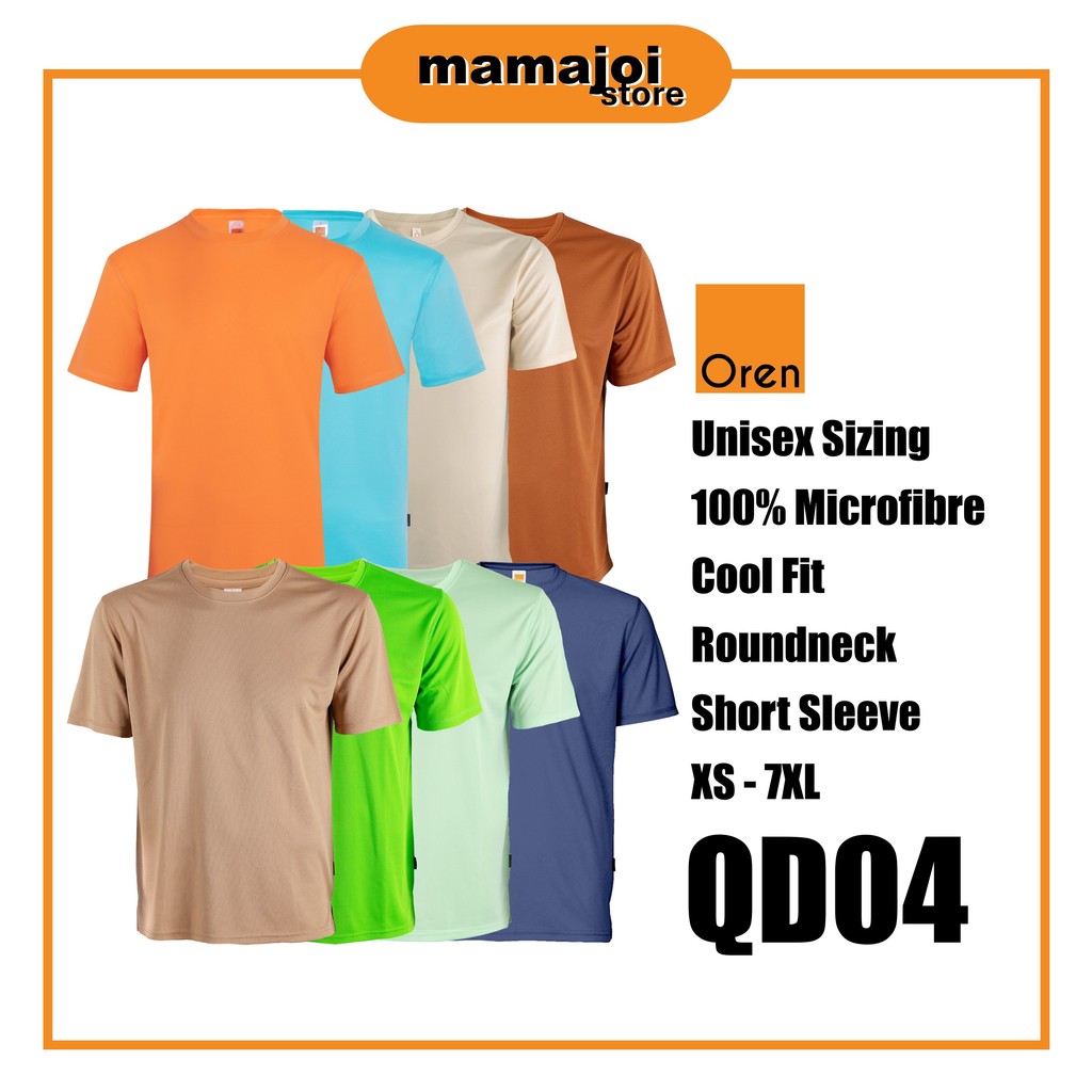 Premium ORN SPORT Baju T เสื้อ Lelaki Perempuan Unisex เสื้อไมโครไฟเบอร์ธรรมดา Plus ขนาด QD04 E