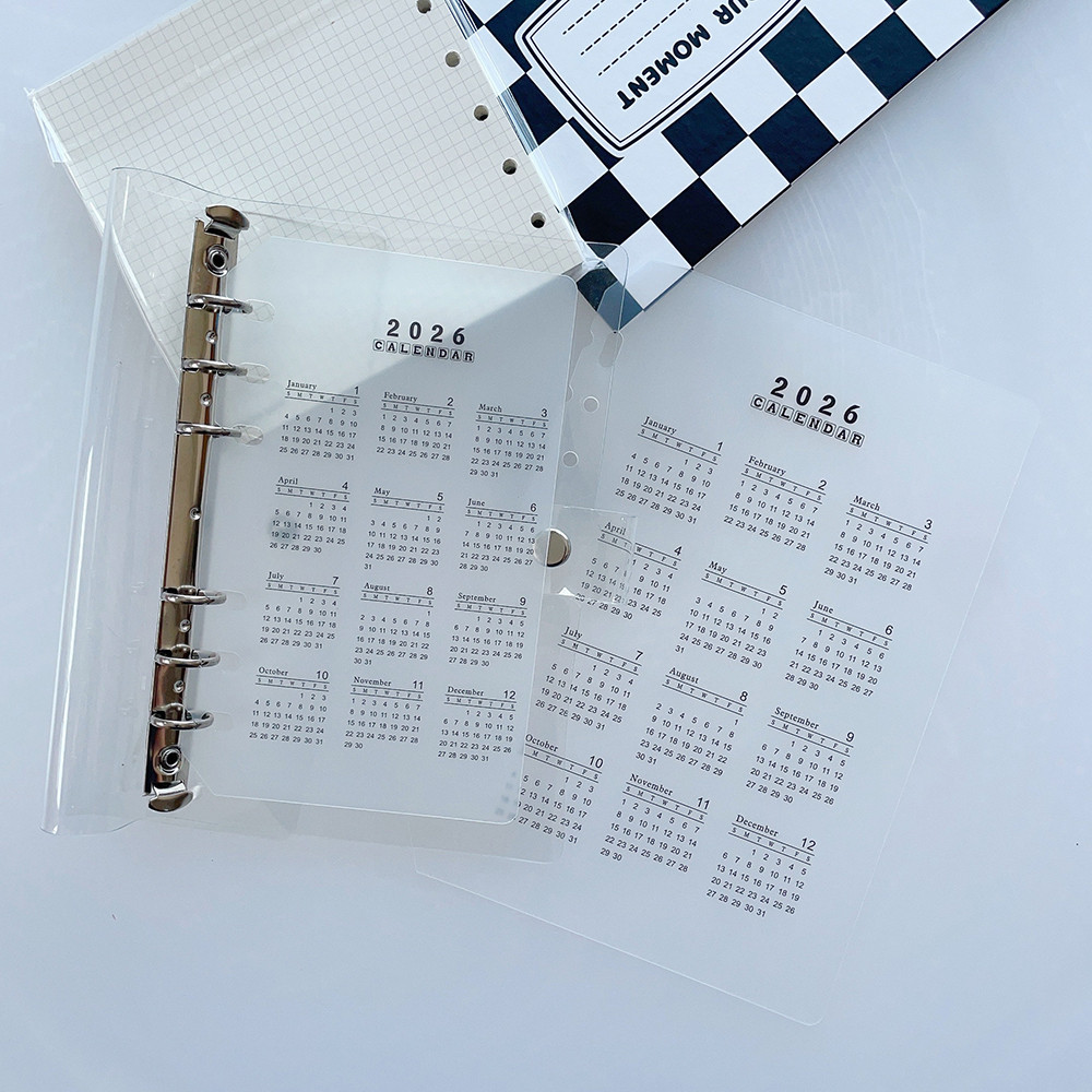 2026 ปฏิทิน PP Divider A5/A6 Loose Leaf Notebook Planner Index Sheet Binder หมวด Planner คลิปด้านใน - รูปที่ 2