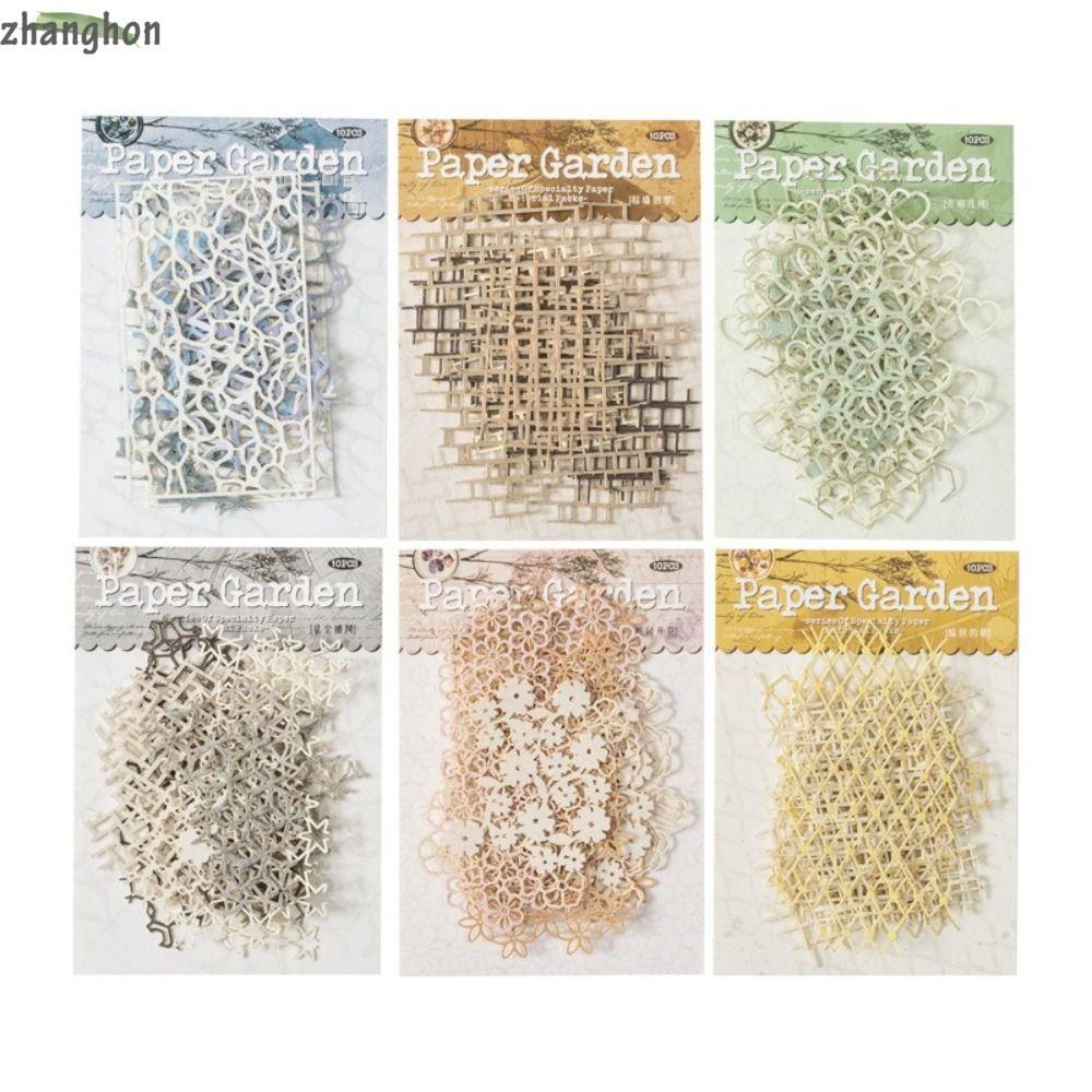 ZHANGHONG กระดาษลูกไม้, Hollow Out กระดาษตกแต่งสมุดภาพ, Junk Journal รูปแบบน่ารักสไตล์ย้อนยุคการออกแ