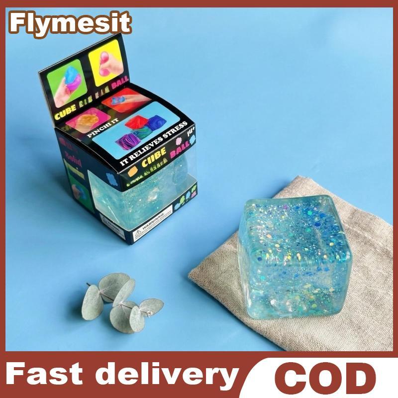 Flymesit Tactile Squishy Ice Cube Fidget Ball สําหรับประสาทสัมผัสความเครียด EN