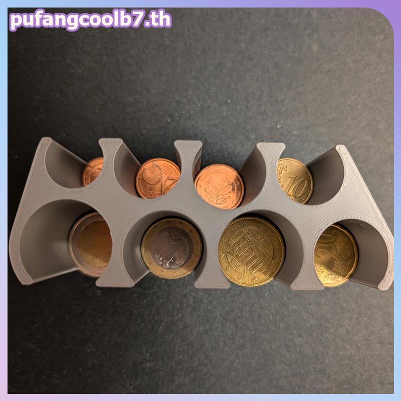 PUCOOL Euro Coin Holder Box 2 Euro 1 Euro 50 Cent Change Dispenser Portable Organizer for Car Purse 