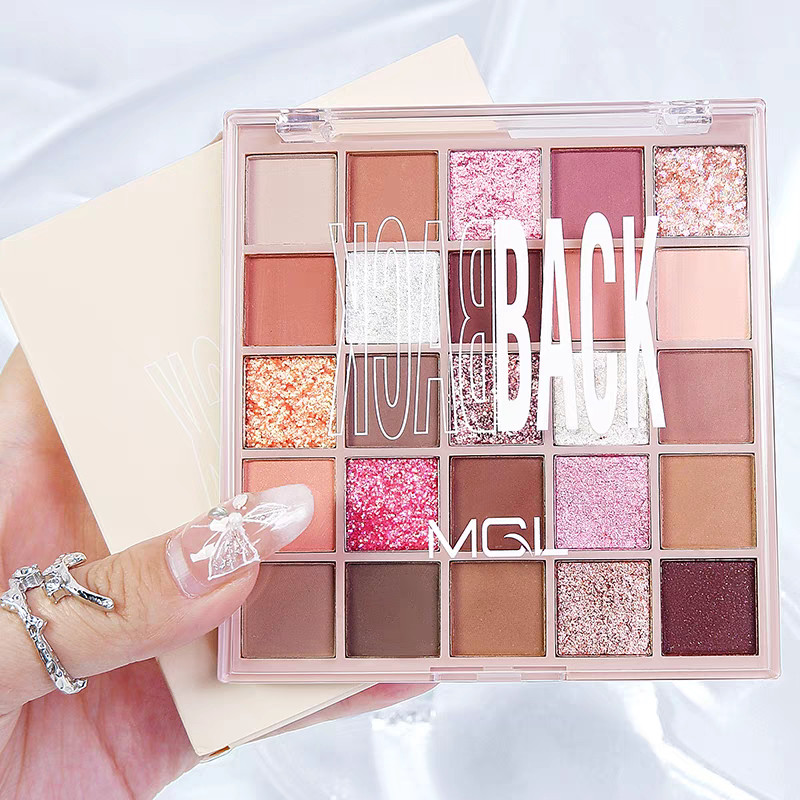 eyeshadow พาเลทตา MGL 25 Color Eyeshadow Palette Pearlescent Matte Earth Color Glitter Earth Color M