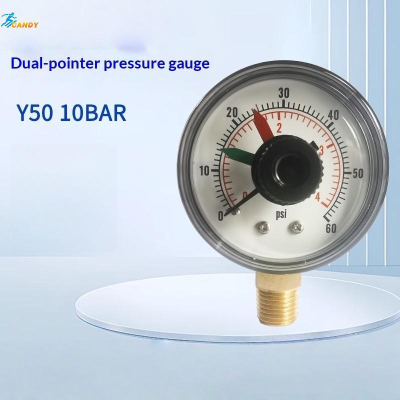 NDY 0-60 PSI เครื่องวัดความดัน Y50 Dual Dial สําหรับ Air Water Oil ทนทานสร้างการอ่านที่แม่นยํา N