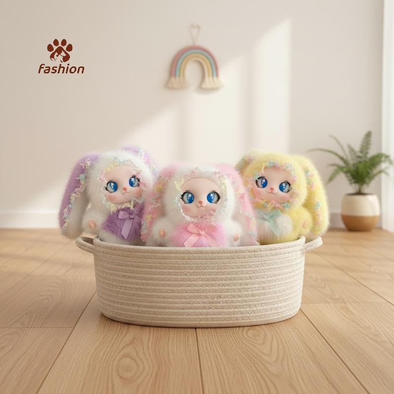 [Fas-t] Lovable Rabbit Ear Plush Pendant Toy Keychain Kids Bapa Accessories