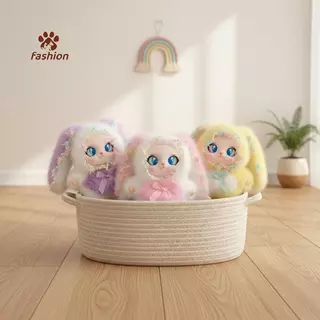 [Fas-t] Lovable Rabbit Ear Plush Pendant Toy Keychain Kids Bapa Accessories