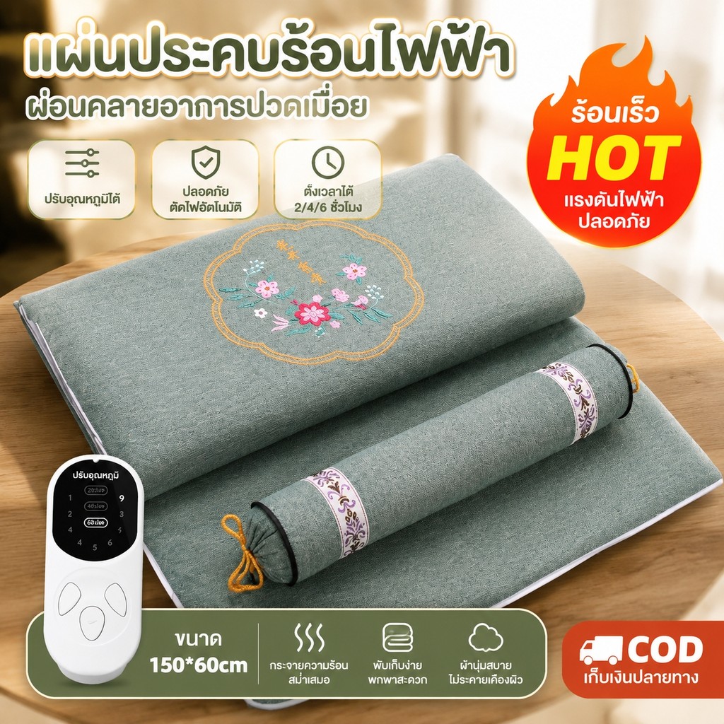 (รับประกัน 2 ปีเต็ม ) แผ่นประคบร้อนไฟฟ้า Thermo Pad ลดอาการปวดกล้ามเนื้อ นำเข้าจากเกาหลี ถุงประคบร้อนประจำเดือ