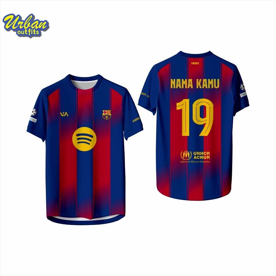 ใหม่ BARCA THROWBACK JERSEY 2026 ฟรีชื่อและหมายเลข