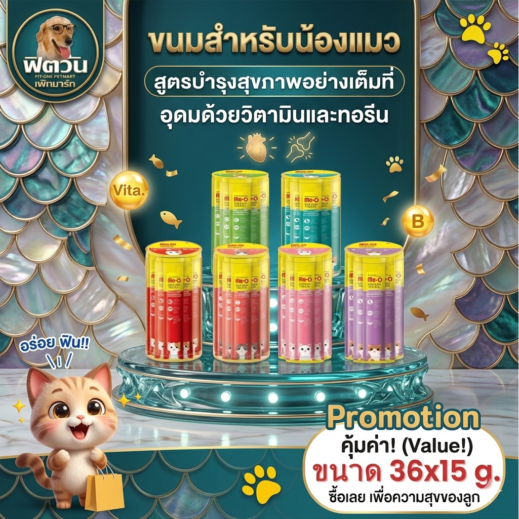 Me O CREAMY TREATรสแซลมอน  Salmon (2) แพค 36 ซอง{ขนม}