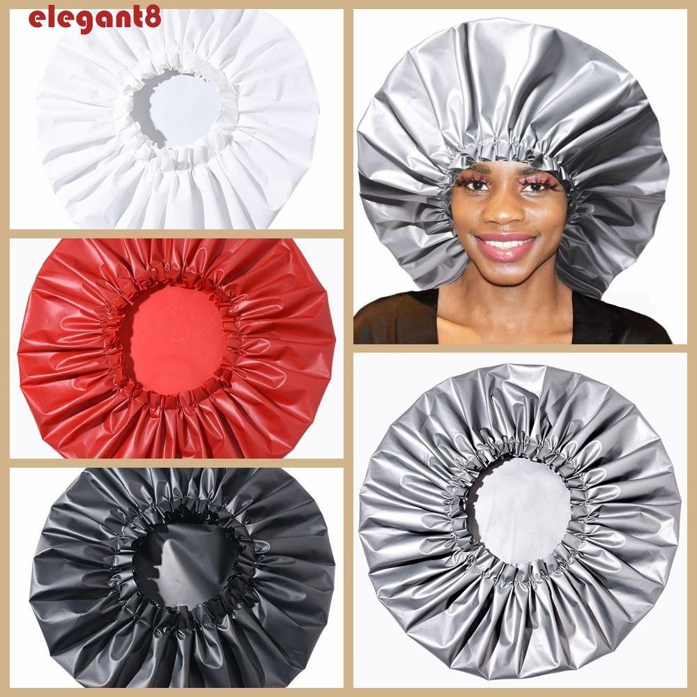 หมวกอาบน้ํา ELEGANT, หมวกอาบน้ํา EVA SPA Cap, Bonnet ขนาดใหญ่ยืดหยุ่นกันน้ําผมยาว