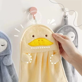LoomLab ผ้าเช็ดมือการ์ตูนน่ารัก กํามะหยี่ขนนิ่ม ลายสัตว์น่ารัก ดูดซับน้ําได้ดี ไม่ตก สําหรับใช้ในครัวเรือน