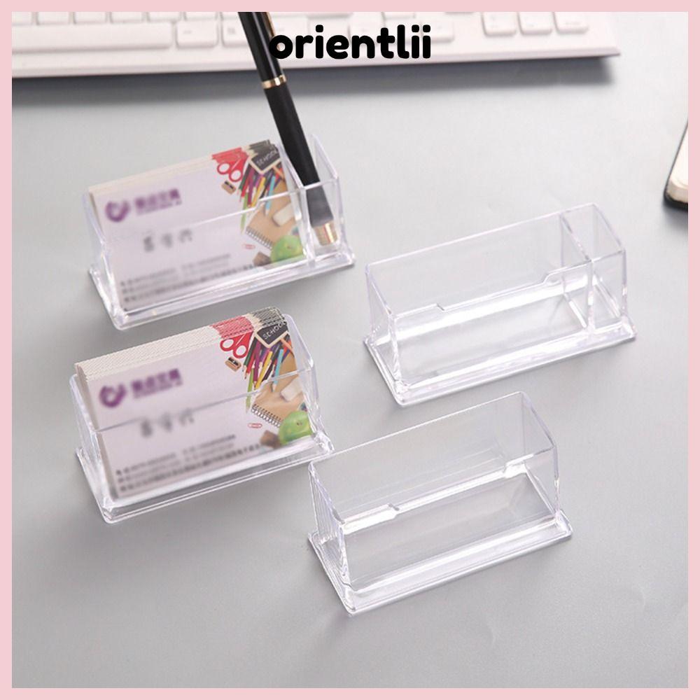 ORIENTLEE Business Card , Creative Location Card Organizer Desktop Shelf Box, High Quality Transpare