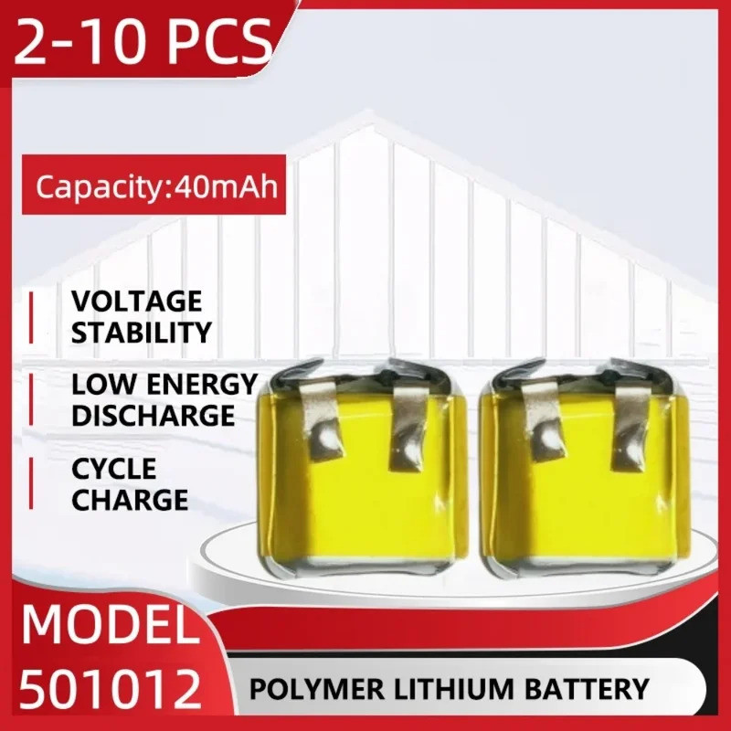 501012 3.7V 40mAh Lipo แบตเตอรี่ลิเธียมสําหรับชุดหูฟังบลูทูธแบบชาร์จไฟได้