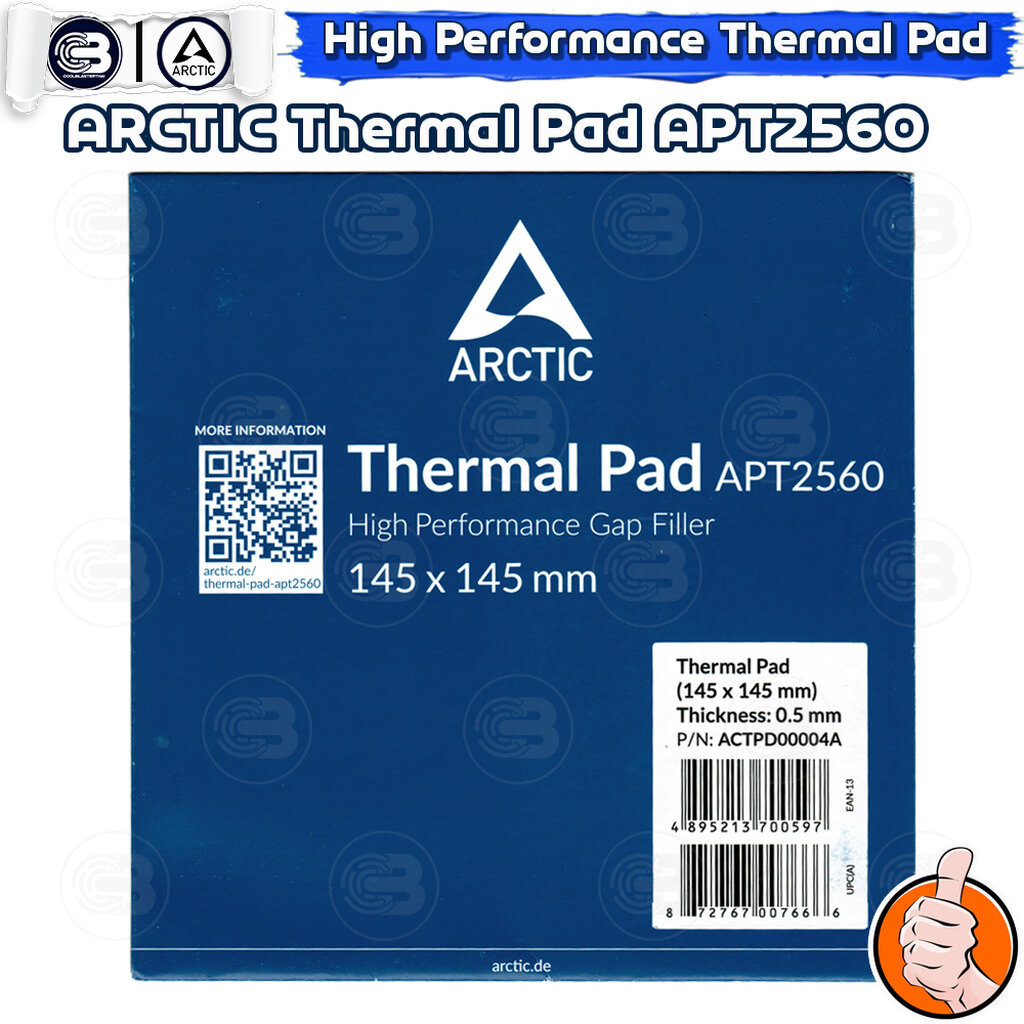 [CoolBlasterThai] ARCTIC TP-2 (APT2560) Thermal Pad 145x145x0.5 mm./6.0 W/mK (ซิลิโคนนำความร้อน)