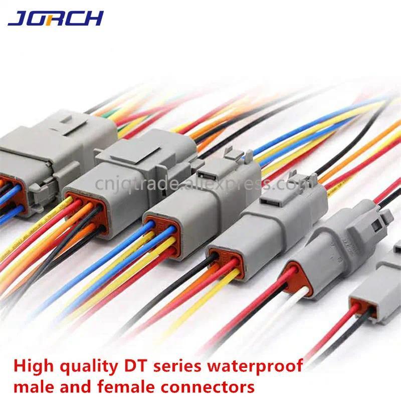J 1 ชิ้นขั้วต่อเดอทช์ ดีทีพร้อมสายไฟ 15 ซม. DT06-2S/DT04-2P 2P 3P 4P 6P 8P 12P ขั้วต่อไฟฟ้ากันน้ำ