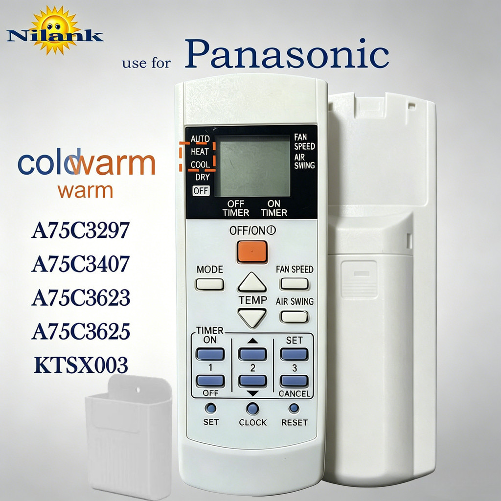 NiLANK รีโมทแอร์ พานาโซนิค Panasonic Air Conditioner Remote Control A75C3297 3407 3623 3625 KTSX003