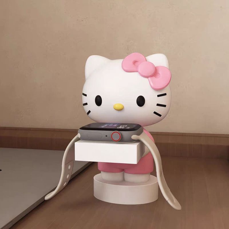 เรซิ่น Hello Kitty Desktop Watch Storage Rack การ์ตูนน่ารัก Smart Watch Storage Base