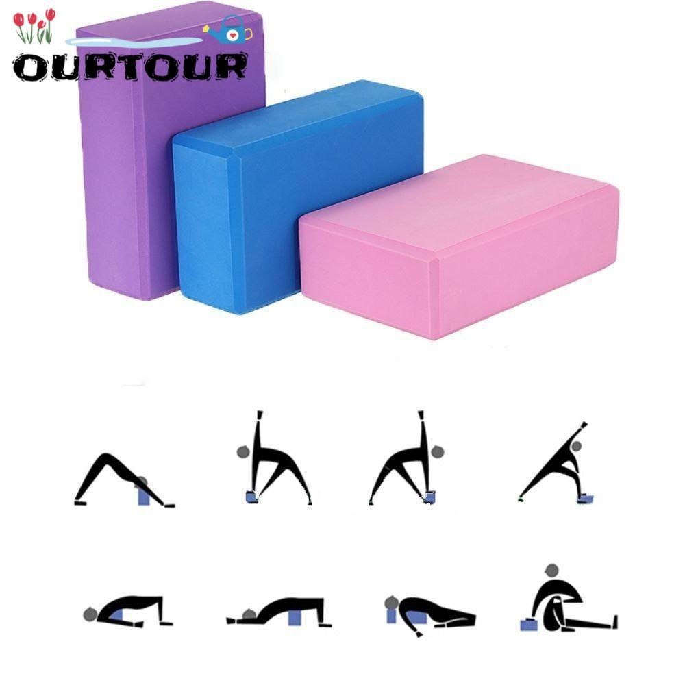 URTOUR บล็อกโยคะ, อิฐโฟมยิม EVA สี, อิฐพิลาทิสสร้างร่างกายกันลื่นอุปกรณ์ออกกําลังกายที่บ้าน