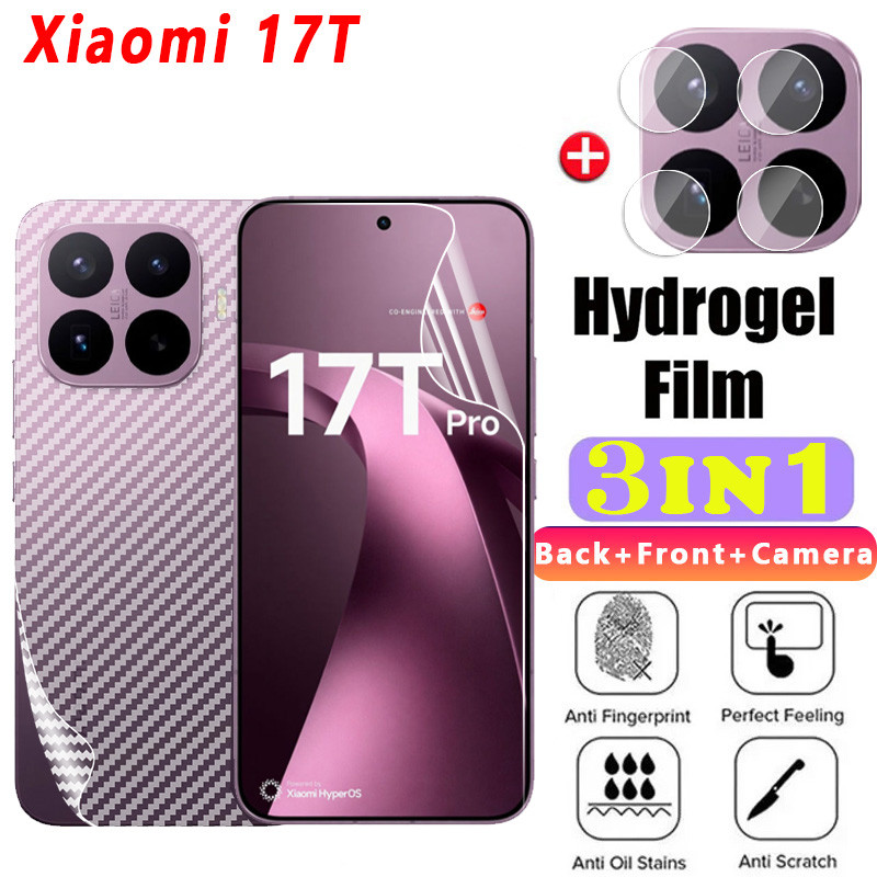 สําหรับ Xiaomi 17T Pro 17TPro 4G 5G 2026 Hydrogelฟิล์มป้องกันหน้าจอกล้องเลนส์โปร่งใสสําหรับXiaomi17TPro Xiaomi17Tป้องกันฟิล์มด้านหลัง
