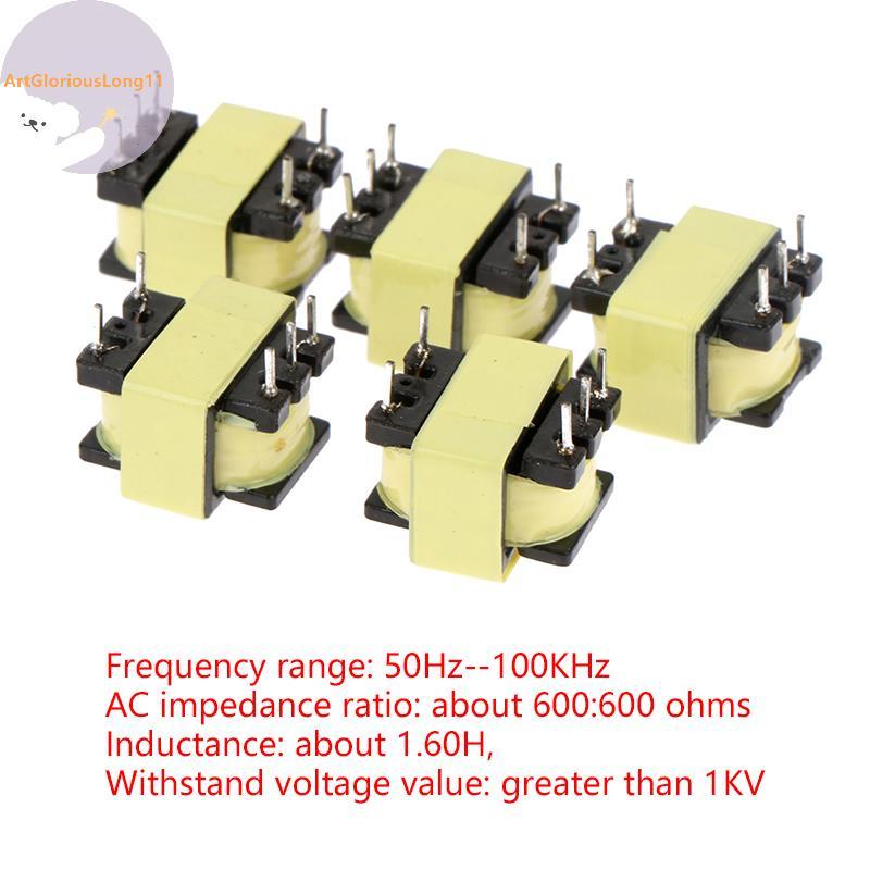 ArtGloriousLong 5 ชิ้น 600 โอห์ม Toroidal Transformer Isolator เสียง-ความถี่ 600 : 600 เสียงแยก Tran