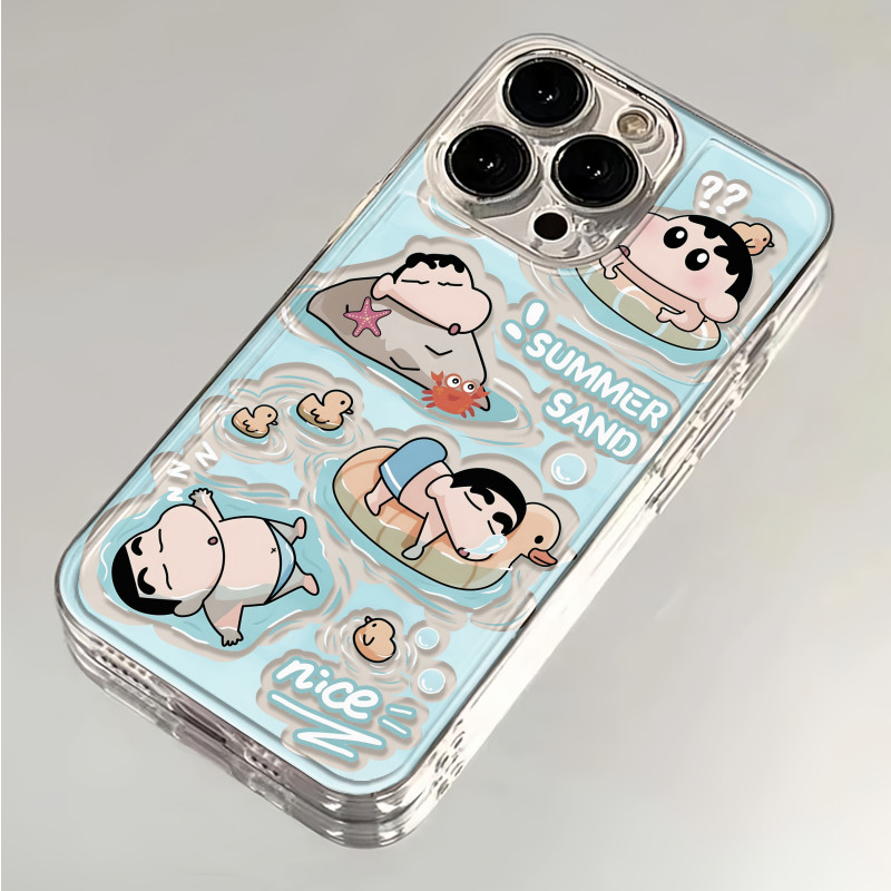 สระว่ายน้ํา Shin-Chan เหมาะสําหรับ IQOO12PRO เคสโทรศัพท์ vivo ฤดูร้อน iQOO11/10/9/8/7 คู่ NEO9/8/7/6