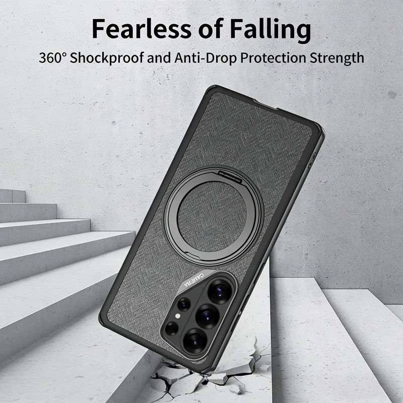 เคสสําหรับ Samsung Galaxy S26 Ultra 360°Bracket Stand Holder กันกระแทก Matte Cover ขาตั้งแบบพับได้สําหรับ Samsung S26Ultra - รูปที่ 4