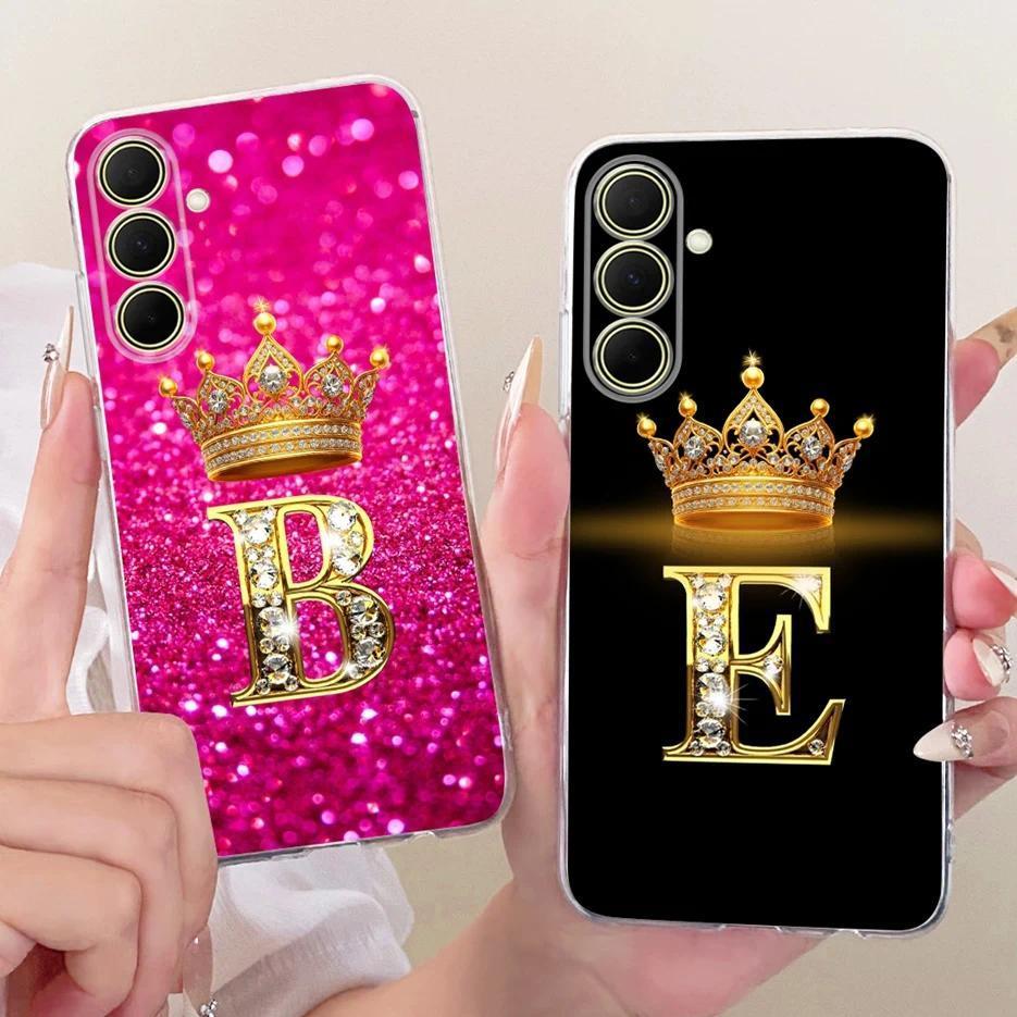 สําหรับ Samsung Galaxy A37 5G กรณี SM-A376B Luxury Crown ตัวอักษรฝาครอบ Soft Slim เคสโทรศัพท์สําหรับ