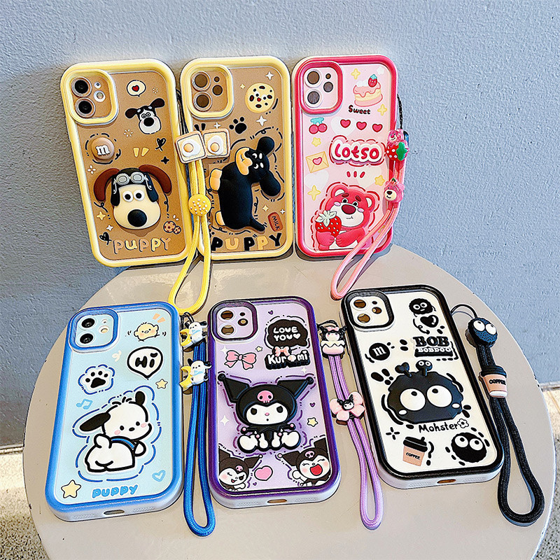 เคส iPhone 6 6s เคส iPhone 6 Plus เคส iPhone 6s Plus เคส Strawberry Bear Kuromi การ์ตูนสามมิติรูปตุ๊