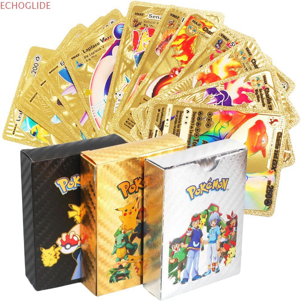 ECHOGLIDE Pokemon Golden การ์ดการ์ตูน Sprite การ์ด PIKACHU ของเล่นเด็ก Energy Card Charizard Pet Spr