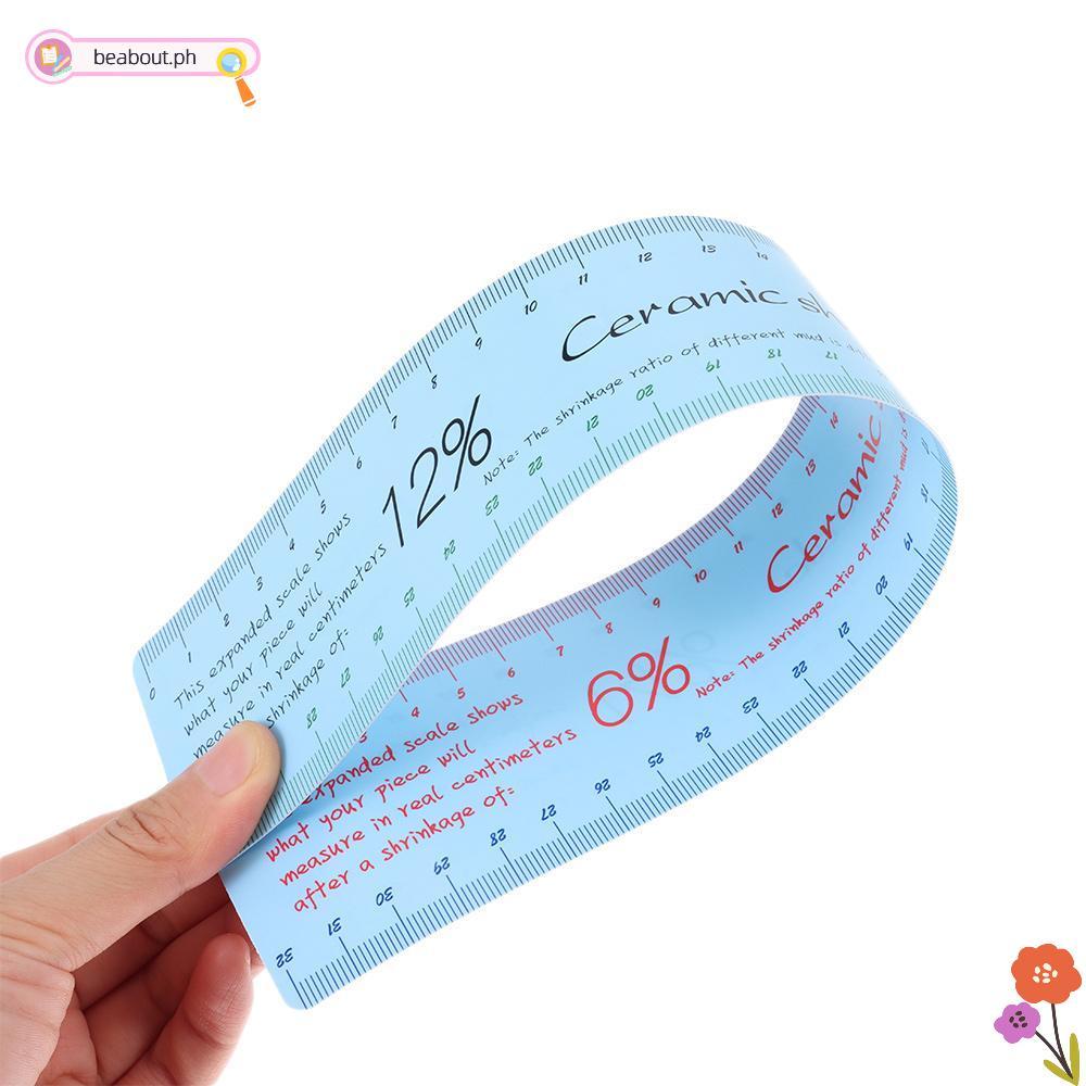 BEABOUT เซรามิค Shrinkage Scale ไม้บรรทัด, 32*3.7 ซม.Sky-blue เซรามิคไม้บรรทัดวัด, ไม้บรรทัดมาตรฐานพ