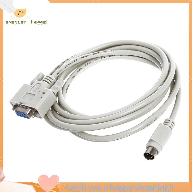 DB9P ถึง 8P Mini Din RS232 ดาวน์โหลดสายสีขาว 8.2 Ft สําหรับ PLC -EH