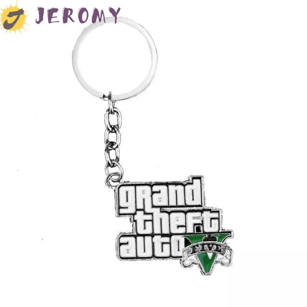 JEROMY เกม GTA V พวงกุญแจ PS4 Xbox PC เกม Muti-Pendant กระเป๋าจี้สําหรับแฟนๆเกม GTA Key Holder