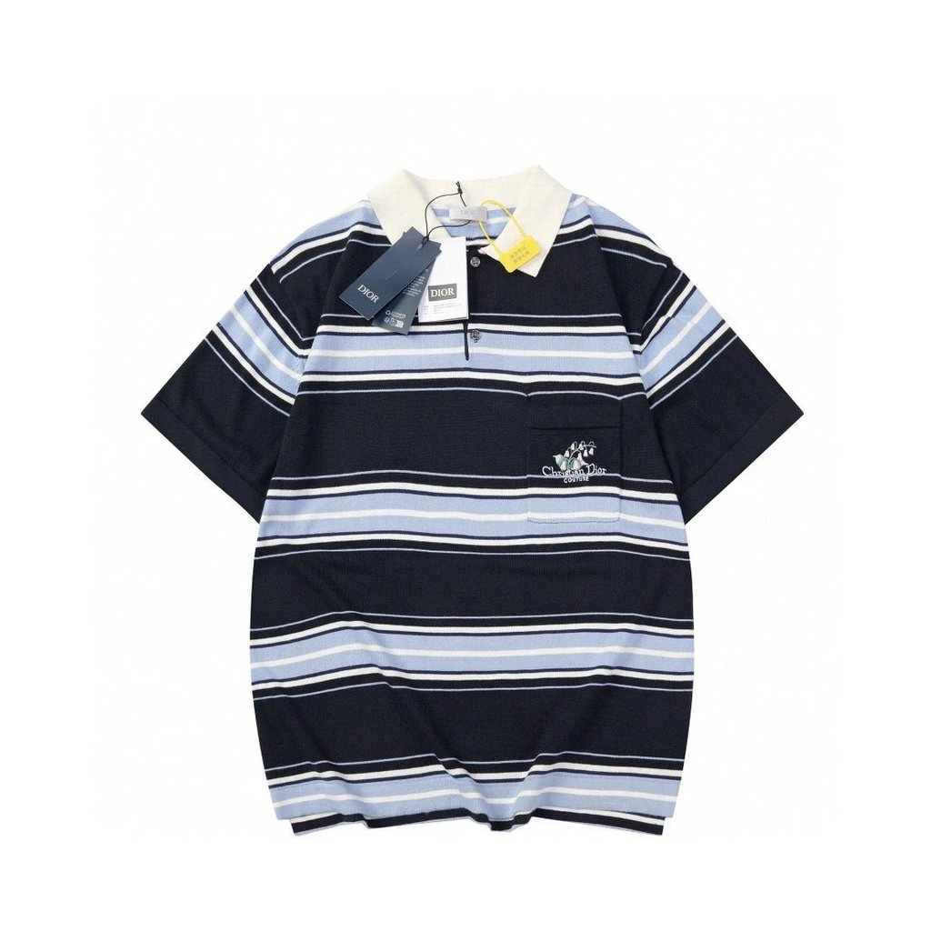 เสื้อโปโลแขนสั้น Dio Dior CD/205 ทำจากผ้าฝ้ายผสม ดีไซน์ใหม่