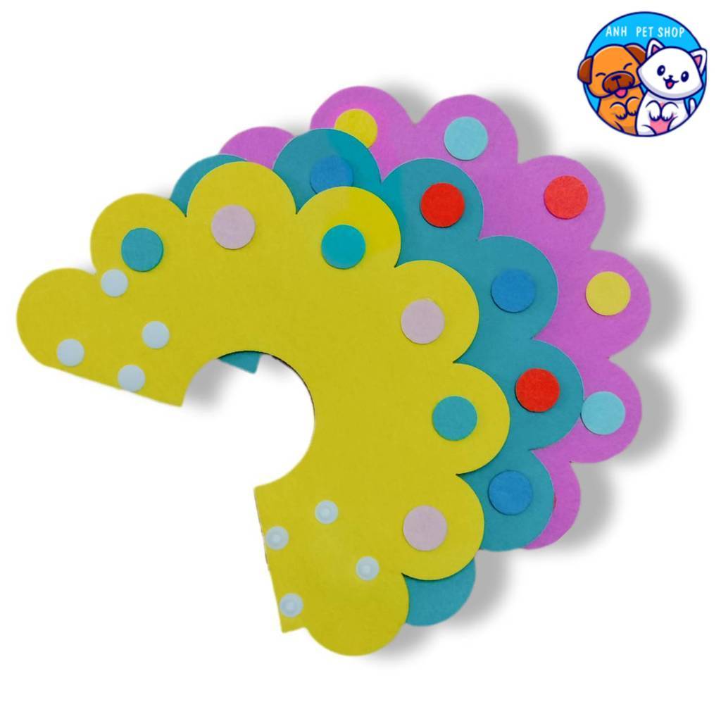 คอลล่าดอกไม้ไซส์ XS 003 ปลอกคอสี กันสัตว์เลี้ยงเลีย กัด หรือเกาบริเวณบาดแผล