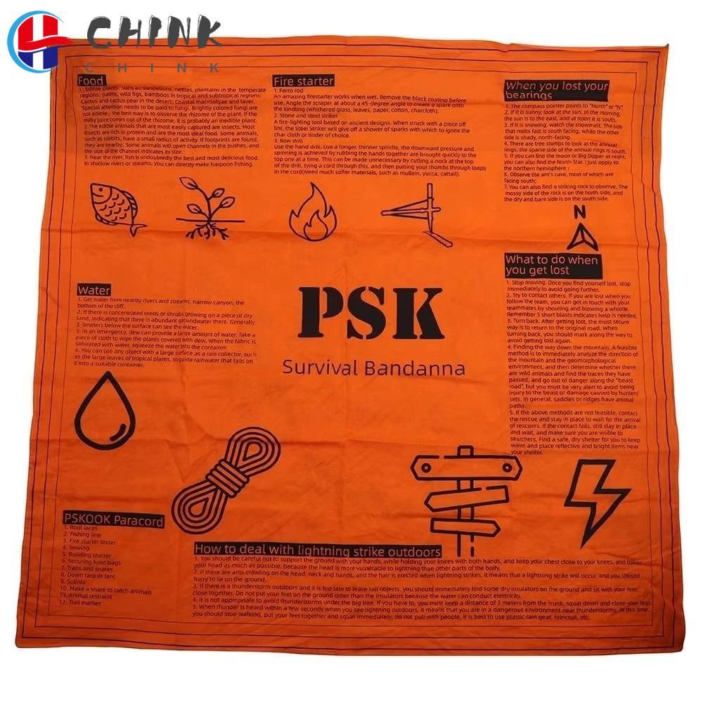 ผ้าพันคอ CHINK ผ้าฝ้ายคอป้องกัน Camping Bandana, อเนกประสงค์ Breathable High Vis สีส้ม EDC เครื่องมื