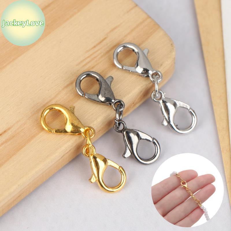 JackeyLovezz 10/30 ชิ้น Handmade สร้อยข้อมือสร้อยคอ Connector Double Lobster Clasp เหมาะสําหรับ DIY 