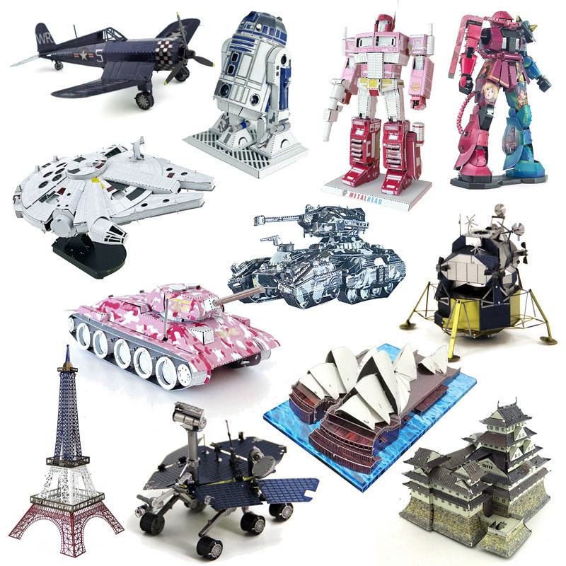 Crazy Model KM Set DIY Assembly Model 3D Light แกะสลักปริศนาโลหะสามมิติ 12.14e