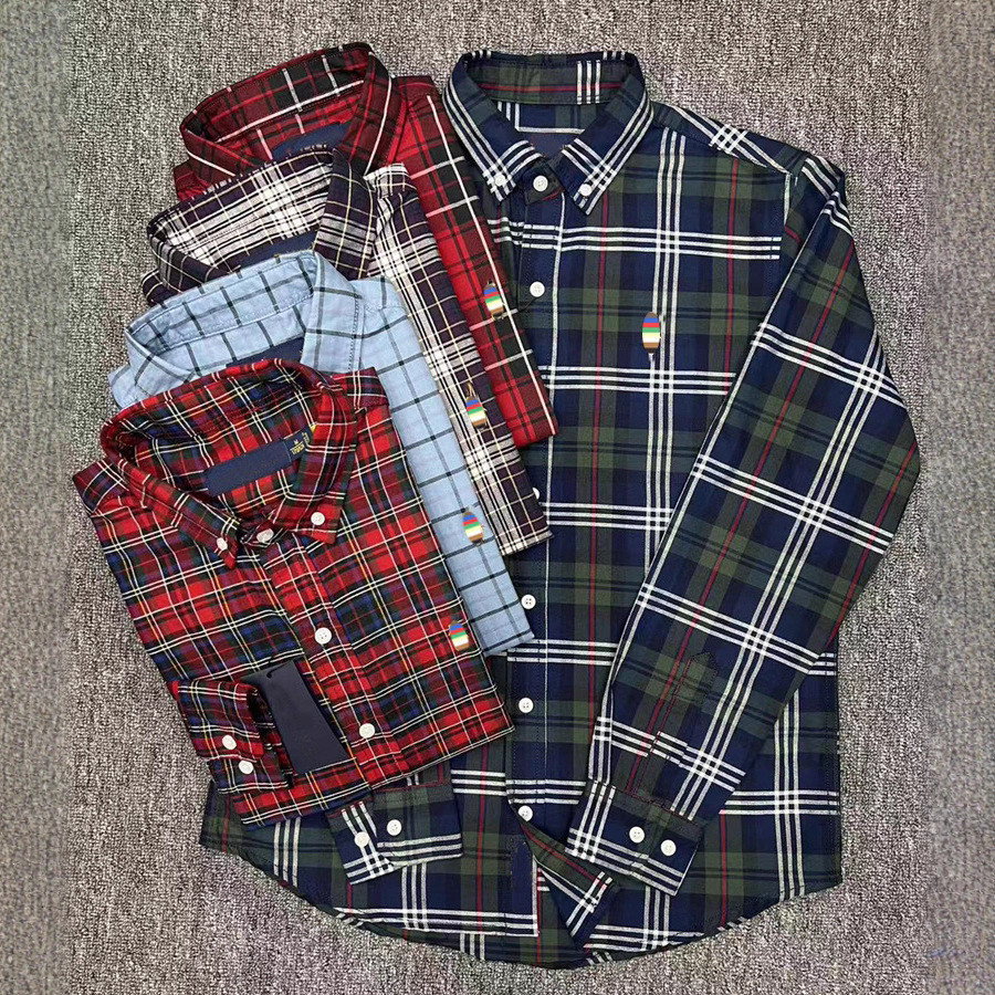 NPA7 Ralp*-La***n Men's Long Sleeve Embroidered Little Color Horse Shirt Spring Autumn Business Casu