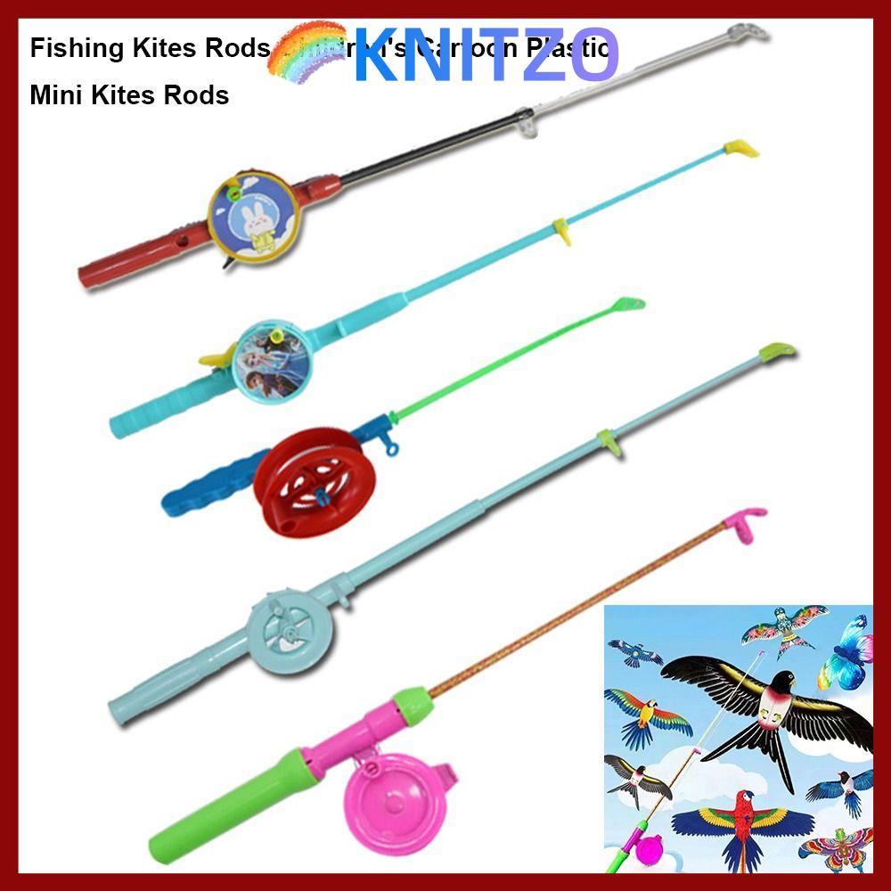 CODKNITZO คันเบ็ดเด็ก,การ์ตูน 38 ซม./58 ซม./80 ซม.Mini Kites Rods,คุณภาพสูงยืด 50 เมตรสายDiverse สไตล์เบ็ดตกปลาสําหรับของขวัญเด็ก