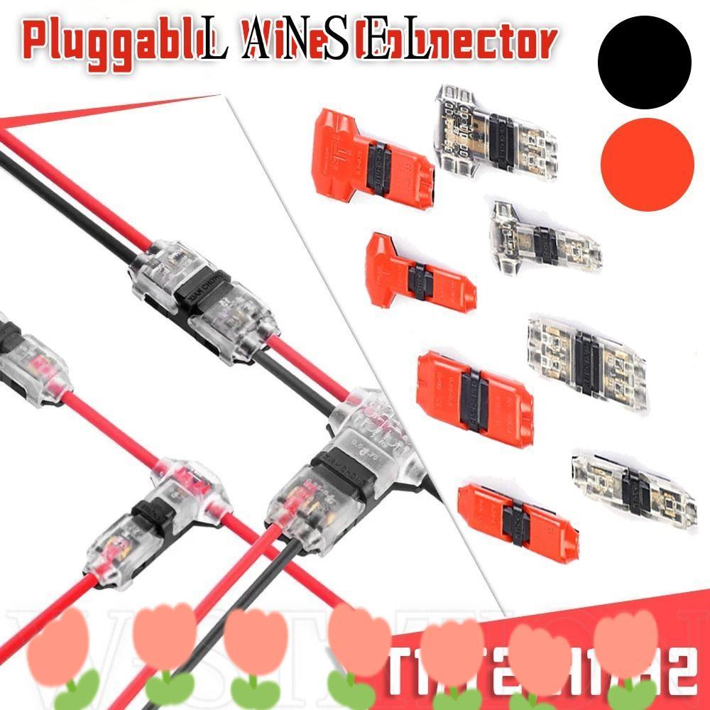 LANSEL1 1 ชิ้นสายไฟ Crimp,สําหรับสายไฟ 8-22AWG Pluggable Wire Connector, 2Pin Quick Splice Cable การ