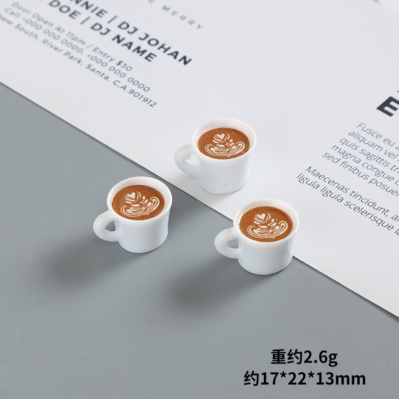 ของตกแต่งบ้านสไตล์บ้านตุ๊กตา พร้อมอุปกรณ์เรซินสำหรับการทำเอง รวมถึงโมเดลถ้วยกาแฟลาเต้และเมล็ดกาแฟ - รูปที่ 7