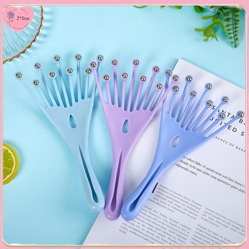Z * Star Head Massager Scalp Neb Roller Five Finger 9 Claws Steel Ball Hand Held Relax Spa Hair Care