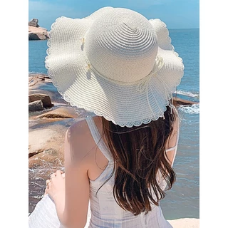 Nemo🌸# (MK-24)ถักหมวกกันแดดสำหรับชาวประมง สวมใส่เที่ยวชายทะเล สำหรับผู้หญิง มีให้เลือก 3 สี สไตล์เกาหลี