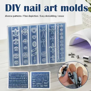 DIY Nail Art แม่พิมพ์ซิลิโคนแม่พิมพ์โบว์น่ารัก Flip Mold อุปกรณ์เสริมเล็บเครื่องมือทําเล็บ V8N9