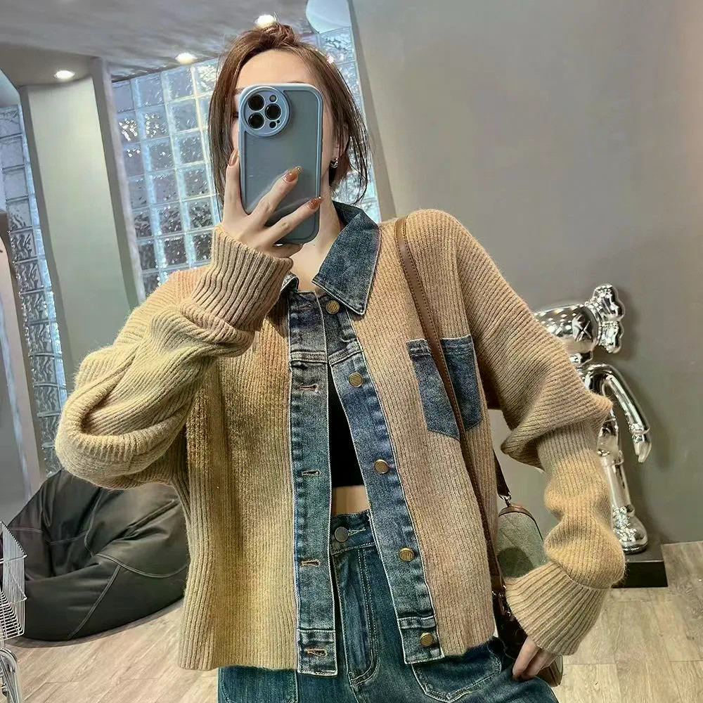 เสื้อแจ็คเก็ตผู้หญิง Design Niche Loose Fashion Short New Retro Denim