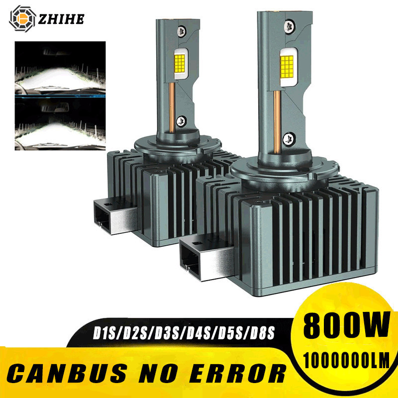 2PCS D4S D2S LED ไฟหน้ารถหลอดไฟ HID 800W D1S D3S D5S Canbus D1R D2R D3R Xenon หลอดไฟ Turbo รถโคมไฟ P